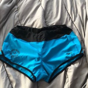 Blue running shorts